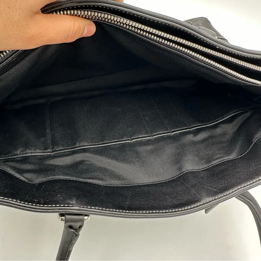 Coach Black Leather Tote Bag
